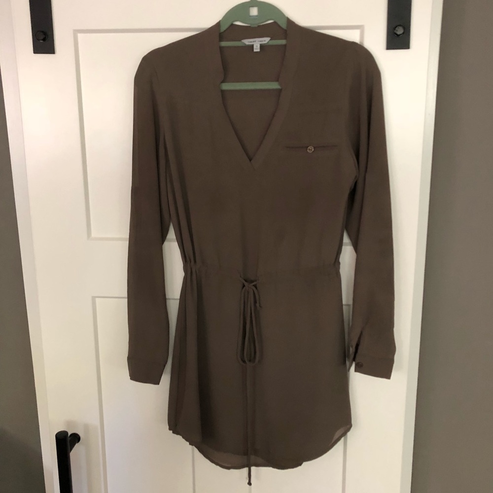 Naked Zebra small  taupe shirt dress!